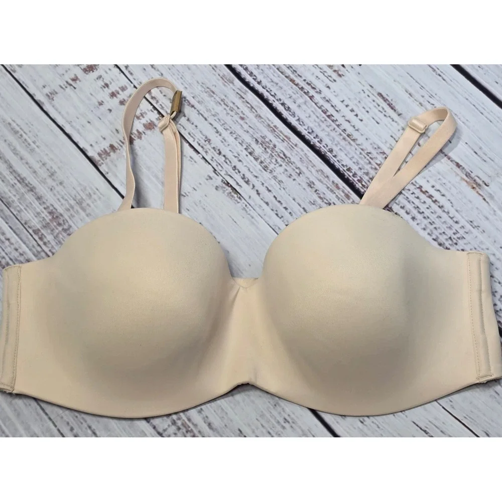 Victoria's Secret PINK Multi-Way Bra Women 38B Beige NWT Adjustable Straps Wire - Picture 2 of 8